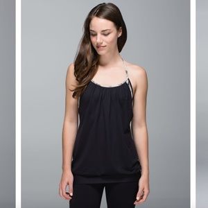 Lululemon No Limits Tank, black/great granite black mojave tan
